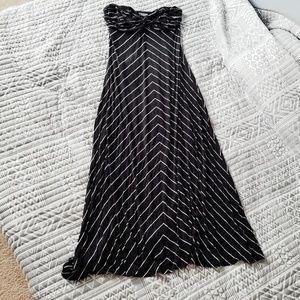 Black & White Strapless Maxi Dress